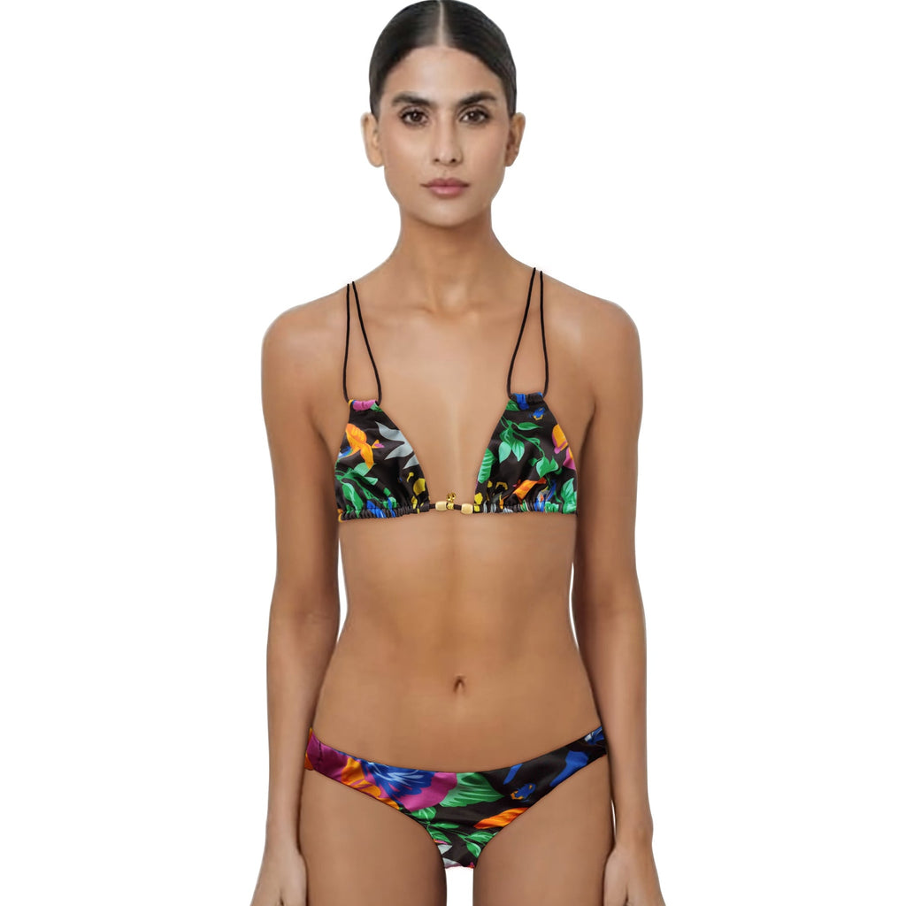Loco Boutique Aloha Friday Chocolate Triangle Bikini Top-0