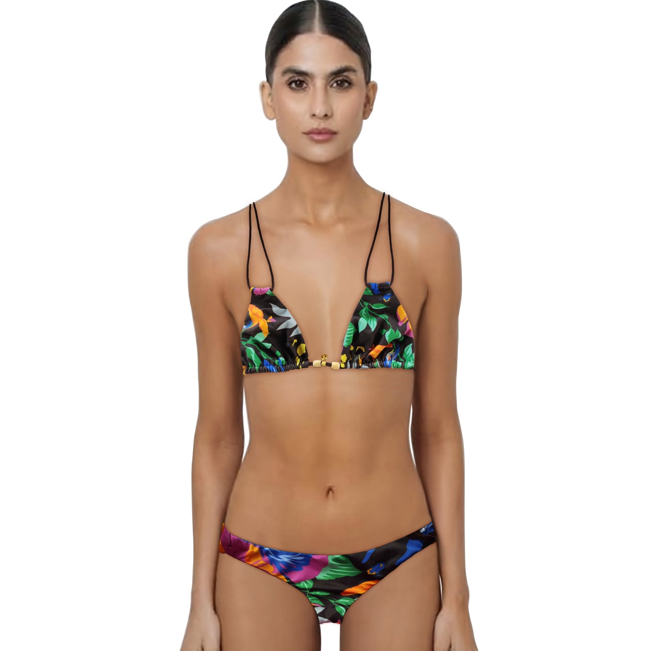 Loco Boutique Aloha Friday Chocolate Triangle Bikini Top-0