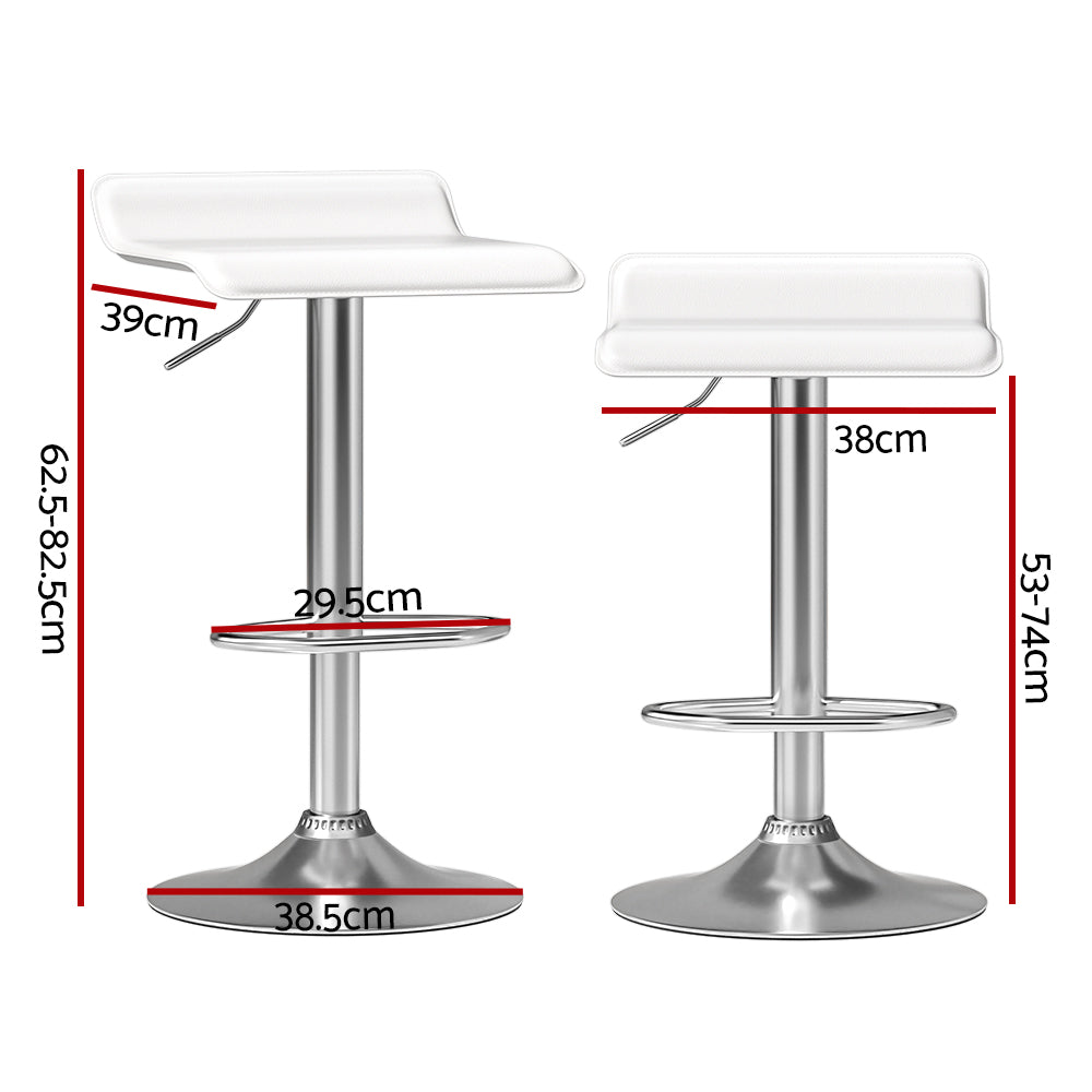 NNEDSZ Artiss 4x Bar Stools Faux Leather Chair White