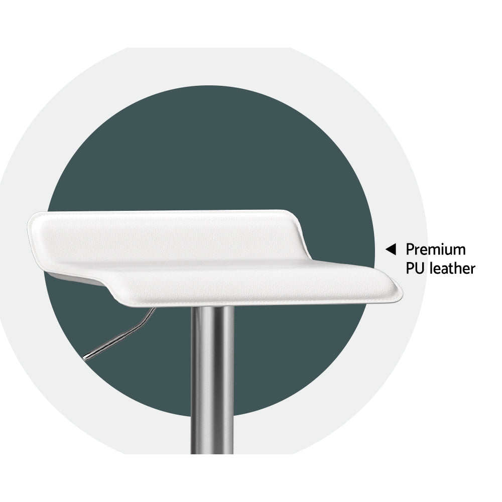 NNEDSZ Artiss 4x Bar Stools Faux Leather Chair White