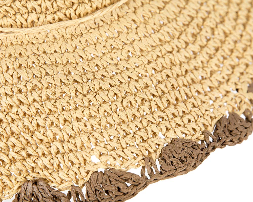 Soft wide brim ladies summer casual beach hat CS017NT-2