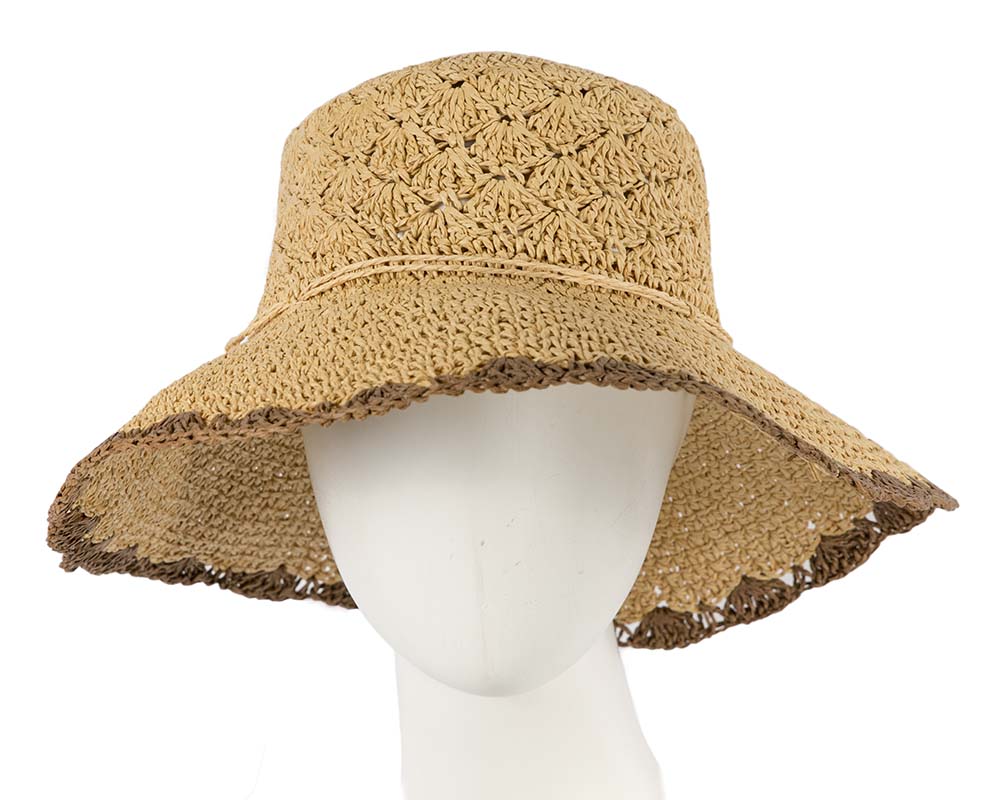 Soft wide brim ladies summer casual beach hat CS017NT-0