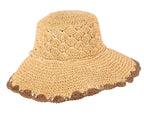 Soft wide brim ladies summer casual beach hat CS017NT-1