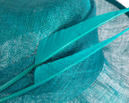Elegant teal green hat with feathers-4