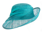 Elegant teal green hat with feathers-2