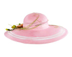 Wide brim fashion pink hat by Fillies Collection-2