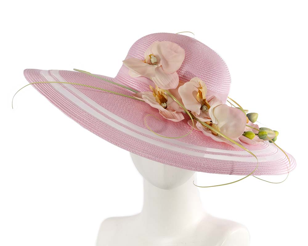 Wide brim fashion pink hat by Fillies Collection-0