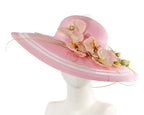 Wide brim fashion pink hat by Fillies Collection-0