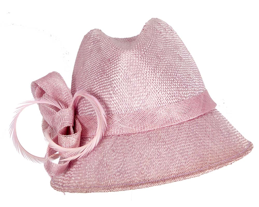 Lilac straw fedora hat by Cupids Millinery-1