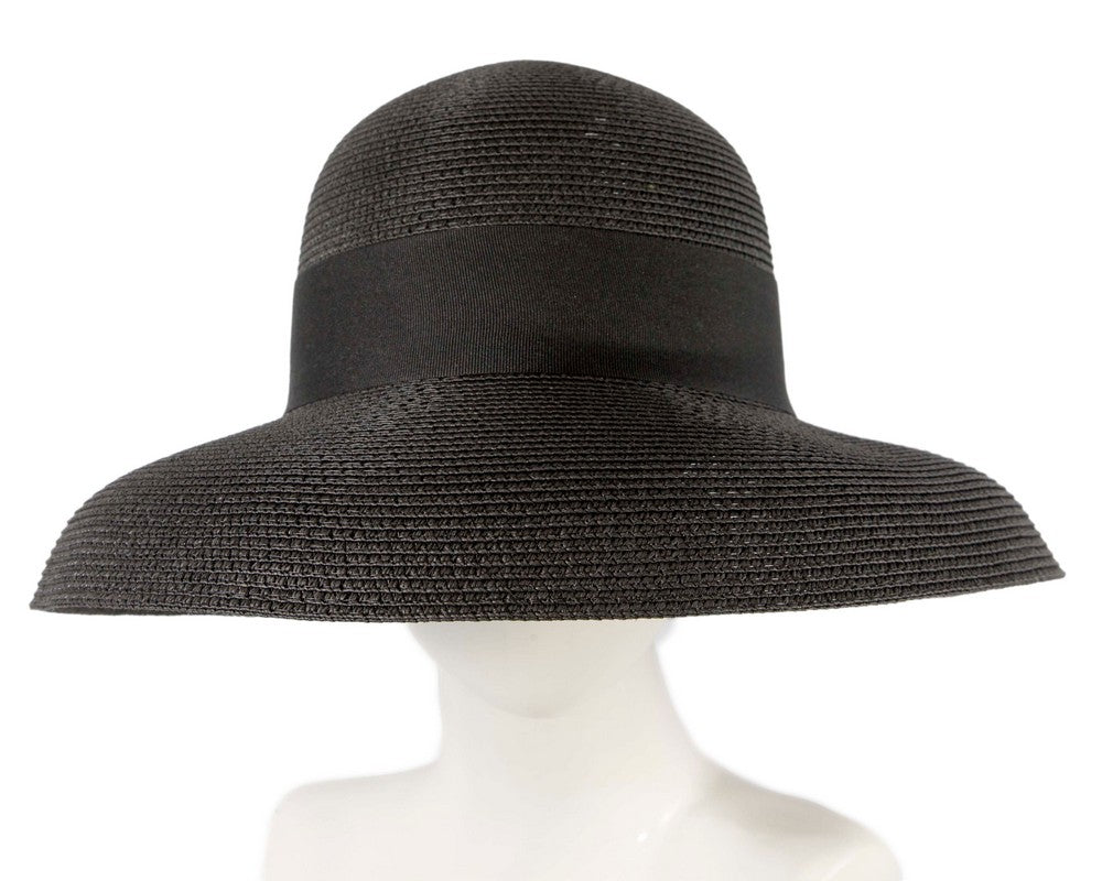 Elegant black ladies summer beach hat-0