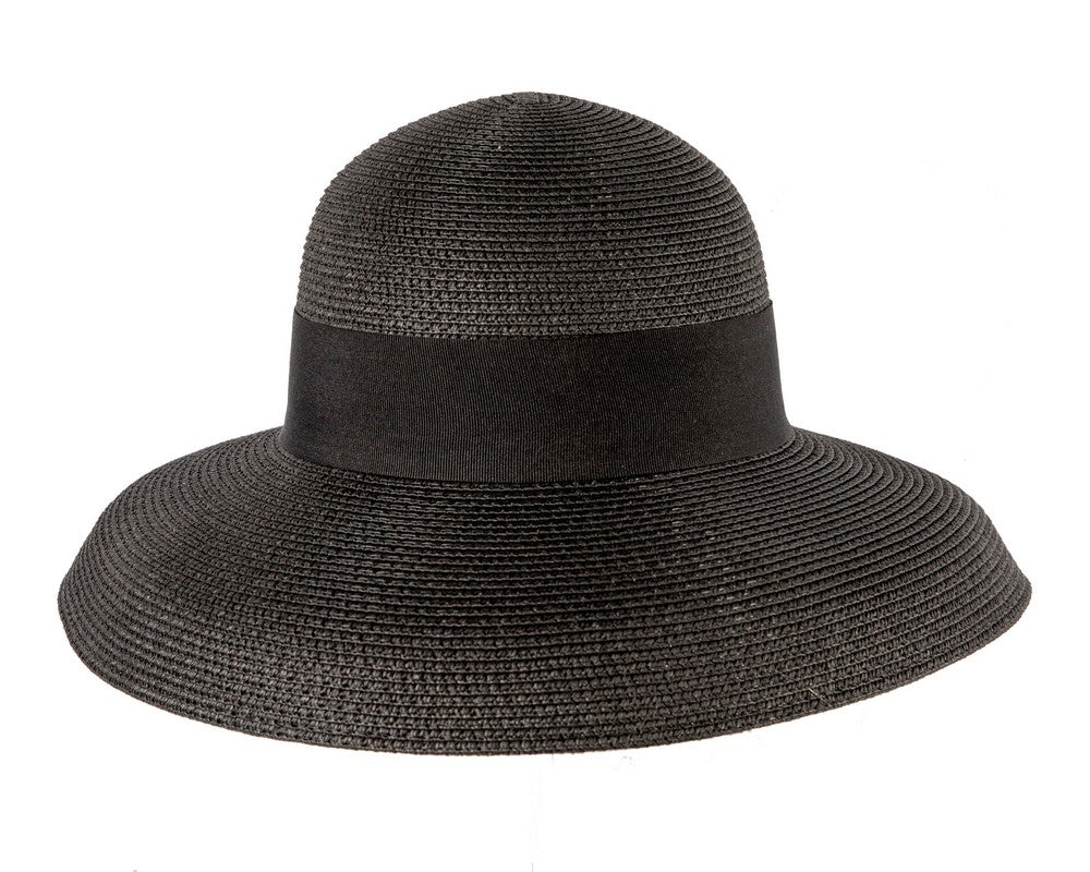 Elegant black ladies summer beach hat-1