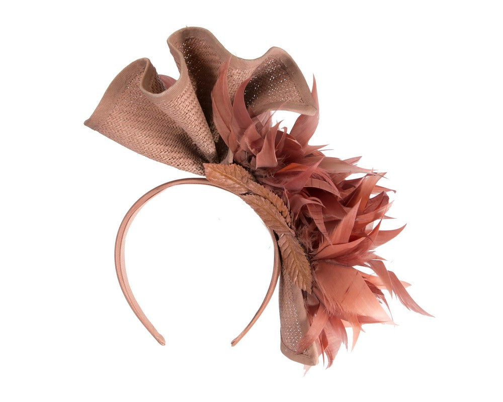 Taupe racing fascinator by Cupids Millinery-5