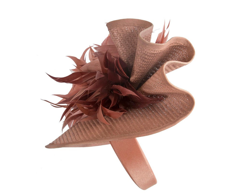 Taupe racing fascinator by Cupids Millinery-3