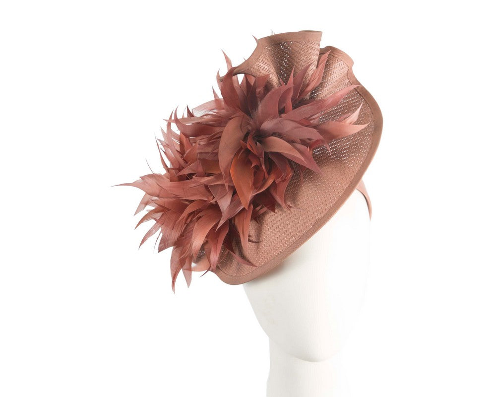 Taupe racing fascinator by Cupids Millinery-0