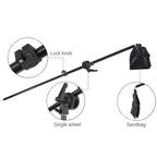 NNEIDS Single Light Softbox Set With Tripod And Arm Jib For Studio Flash-4
