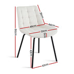 Artiss 2x Dining Chairs Velvet Tufted Kitchen Lounge Cafe Accent Chair Beige