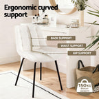 Artiss 2x Dining Chairs Velvet Tufted Kitchen Lounge Cafe Accent Chair Beige