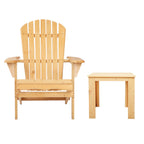 NNEDSZ 3 Piece Wooden Outdoor Beach Chair and Table Set