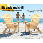 NNEDSZ 3 Piece Wooden Outdoor Beach Chair and Table Set