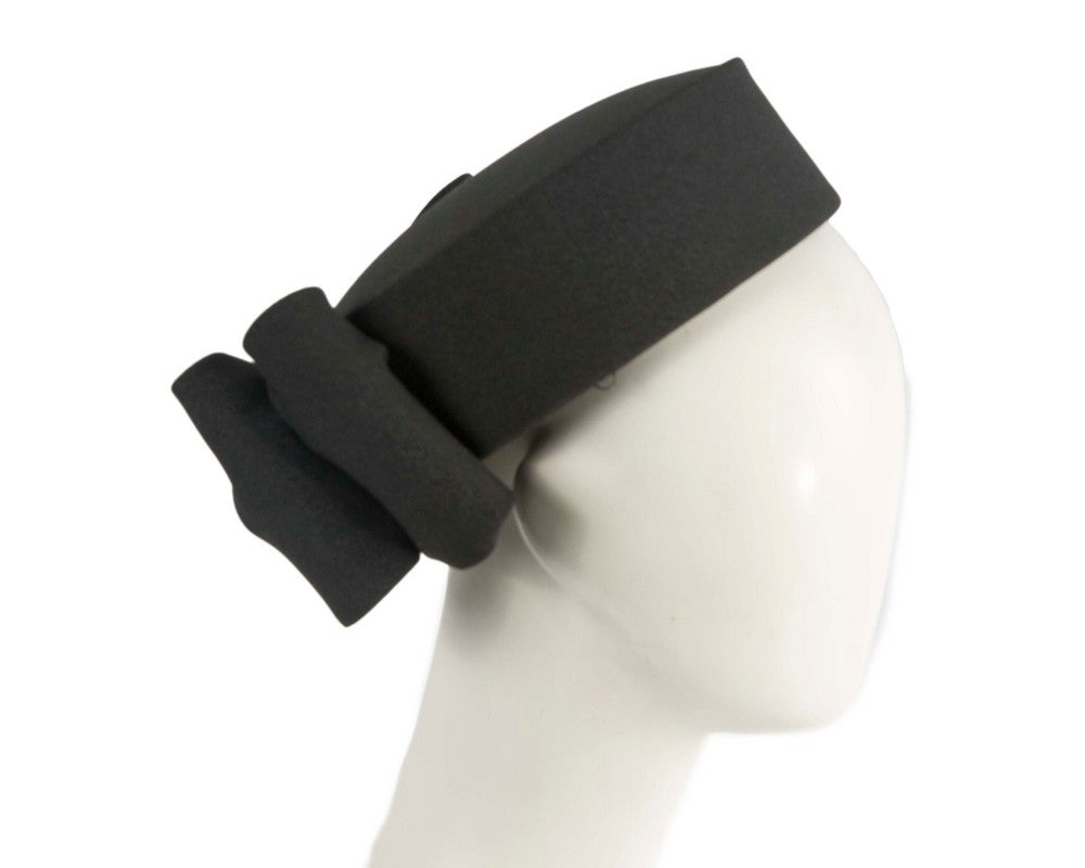 Exclusive large black pillbox hat by Cupids Millinery