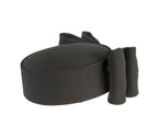 Exclusive large black pillbox hat by Cupids Millinery