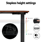 NNEDSZ Artiss Standing Desk Motorised Dual Motor Rustic Brwon 140CM