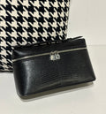 Genuine Lizard Skin Leather Zipper Cosmetic Handle Bag-5