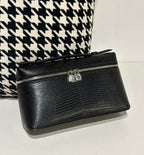 Genuine Lizard Skin Leather Zipper Cosmetic Handle Bag-5