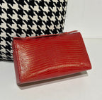 Genuine Lizard Skin Leather Zipper Cosmetic Handle Bag-2