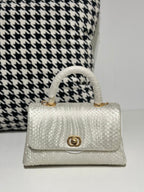 Genuine Python Skin Leather Top Handle Cross Body Bags-6