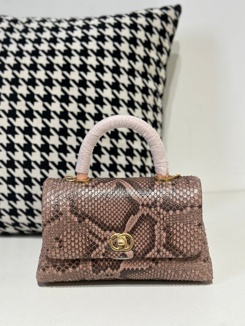 Genuine Python Skin Leather Top Handle Cross Body Bags-12