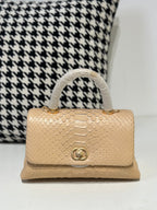 Genuine Python Skin Leather Top Handle Cross Body Bags-2