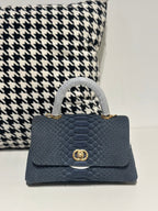 Genuine Python Skin Leather Top Handle Cross Body Bags-3