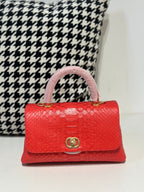 Genuine Python Skin Leather Top Handle Cross Body Bags-10