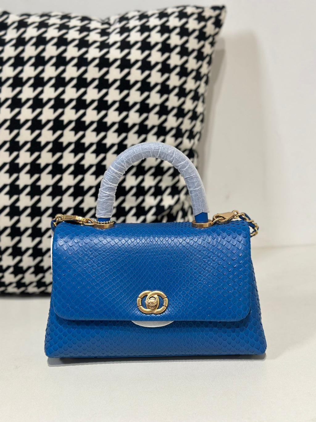 Genuine Python Skin Leather Top Handle Cross Body Bags-9