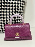 Genuine Python Skin Leather Top Handle Cross Body Bags-8