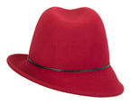 Red ladies fashion felt trilby hat by Max Alexander-3
