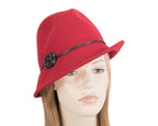 Red ladies fashion felt trilby hat by Max Alexander-0