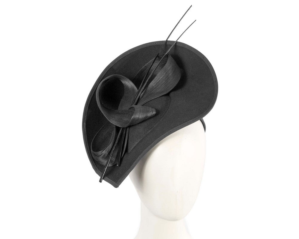 Large black winter fascinator by Max Alexander-0