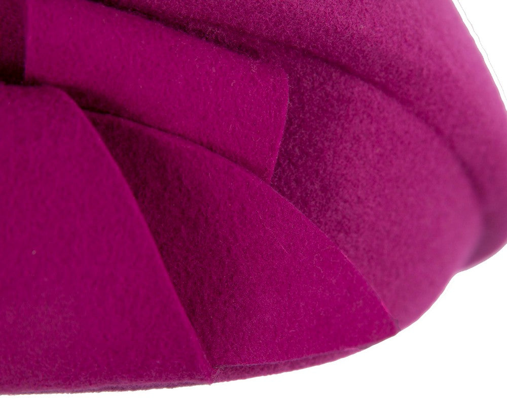Fuchsia felt beret hat by Max Alexander-4