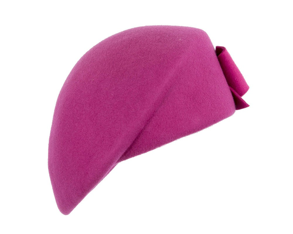 Fuchsia felt beret hat by Max Alexander-2