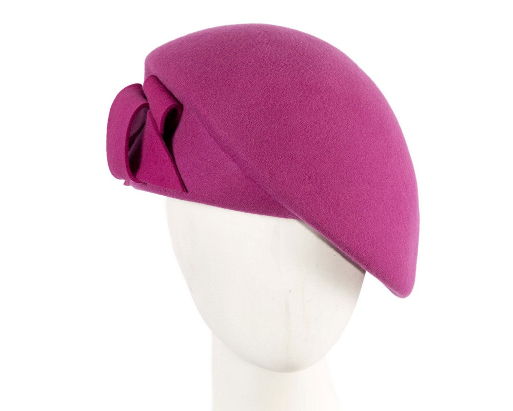Fuchsia felt beret hat by Max Alexander-0