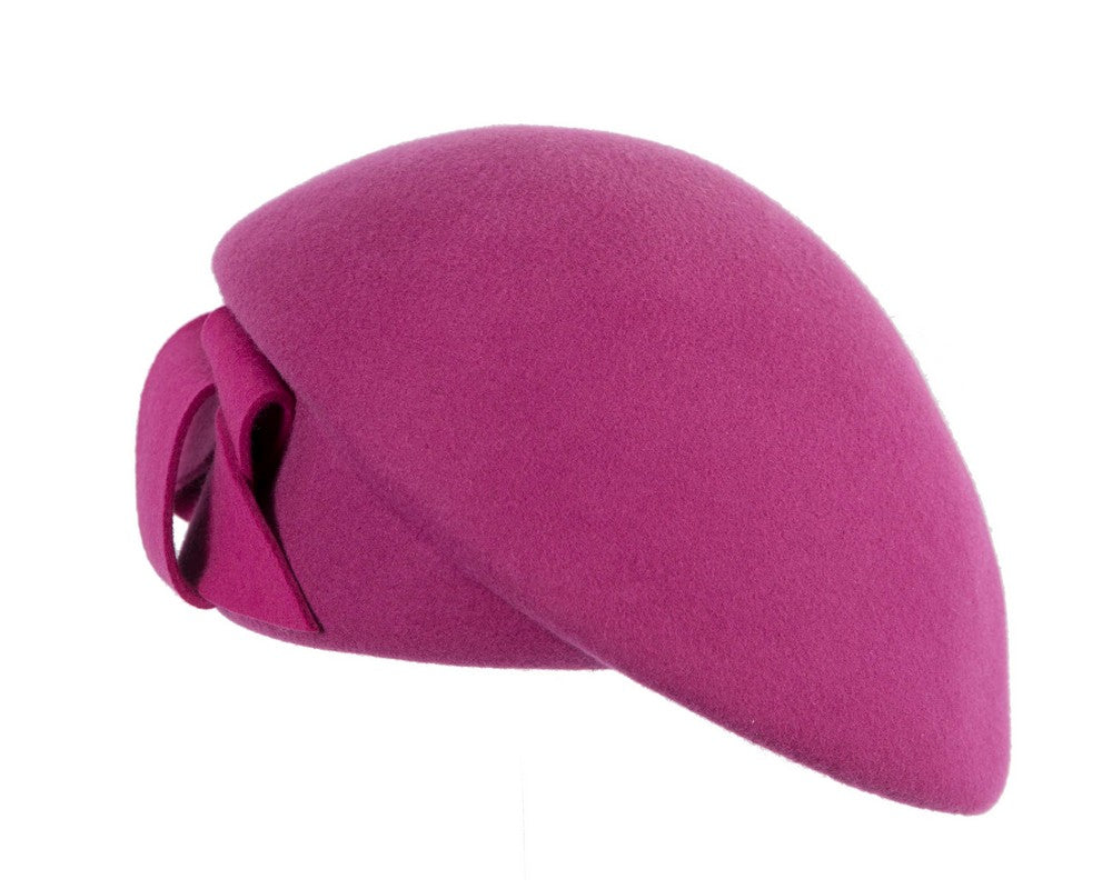 Fuchsia felt beret hat by Max Alexander-1