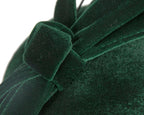 Green velvet pillbox winter fascinator-4