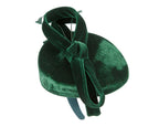 Green velvet pillbox winter fascinator-2