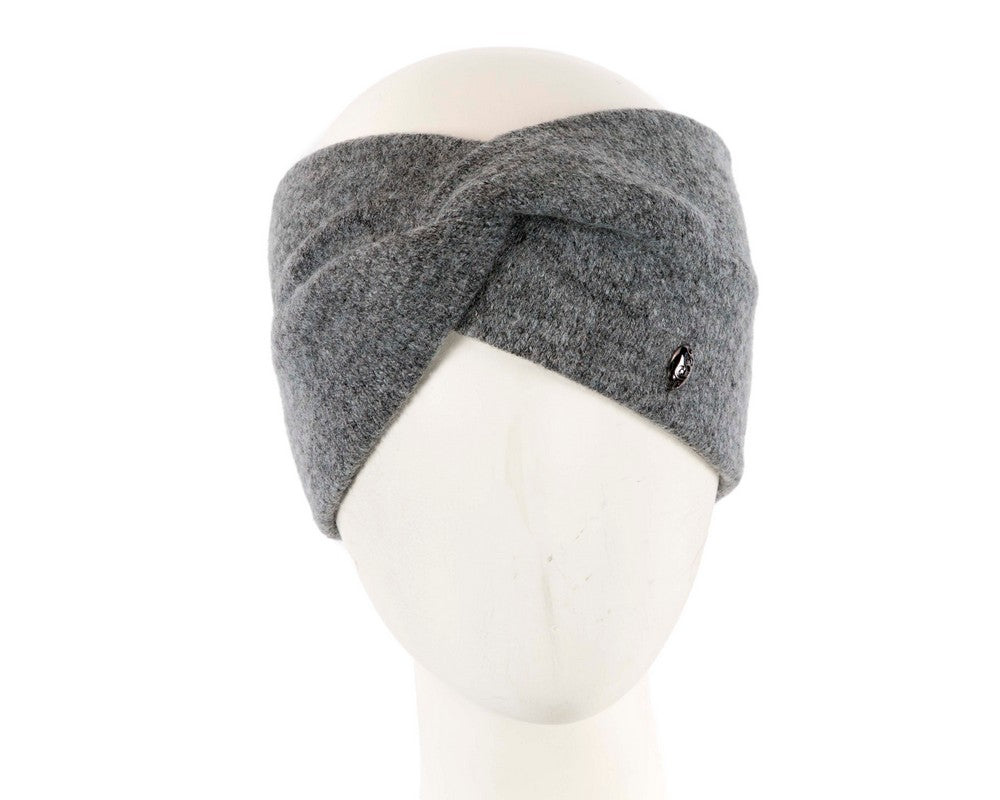 Dark grey European Made woolen headband-0