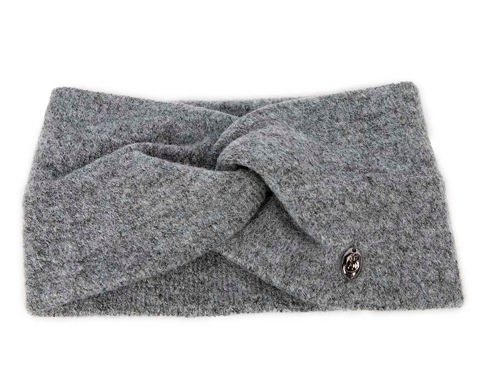 Dark grey European Made woolen headband-1