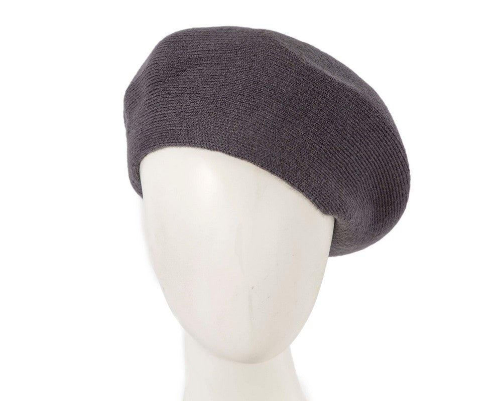 Classic woven dark grey beret by Max Alexander JR014-0