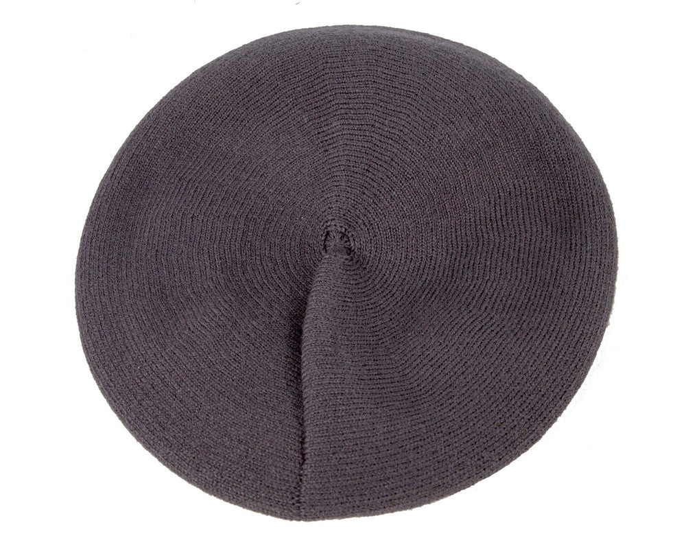 Classic woven dark grey beret by Max Alexander JR014-1
