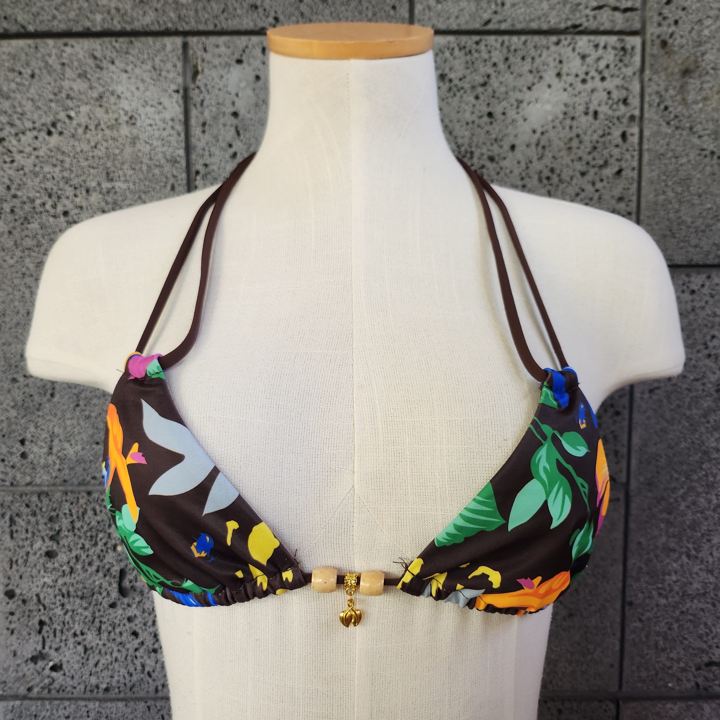 Loco Boutique Aloha Friday Chocolate Triangle Bikini Top-3